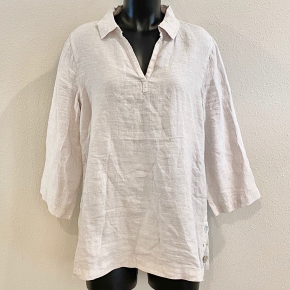 Tahari Tops - NWT TAHARI 100% Linen Tunic Size L